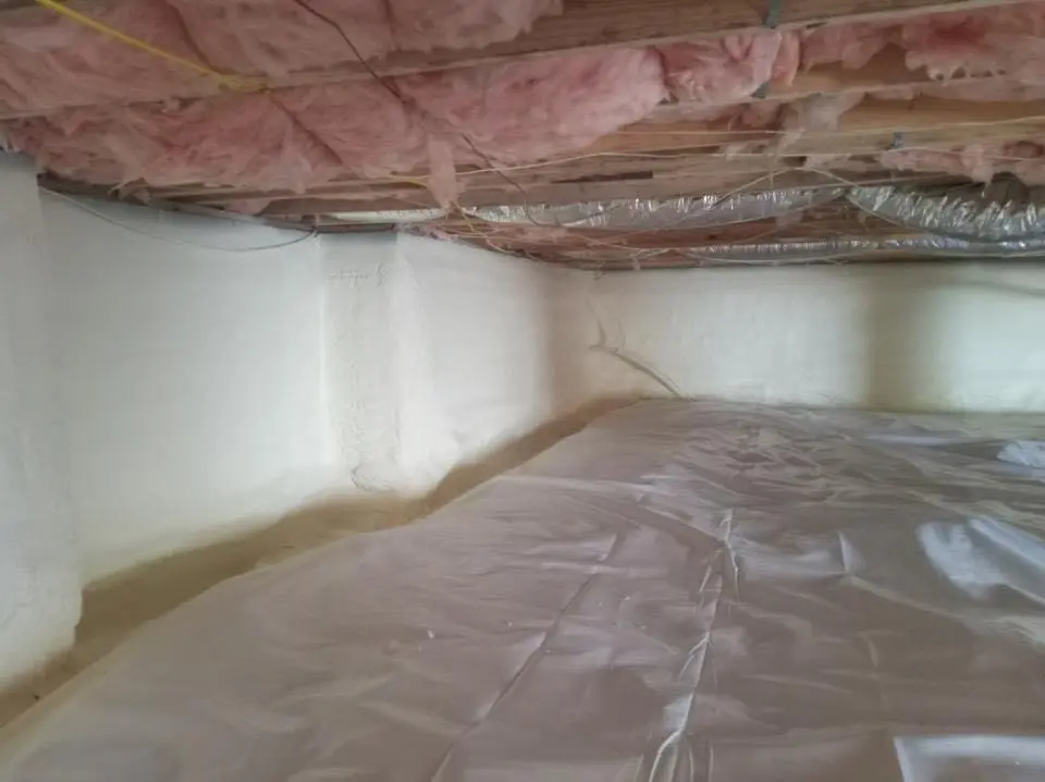 Crawl space encapsulation with closed-cell spray foam for Attic Insulation in Cromwell