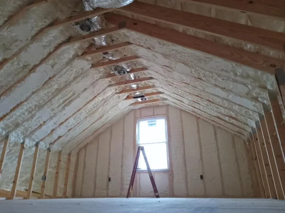 Spray foam roofing application for Crawl Space Insulation project in Cromwell
